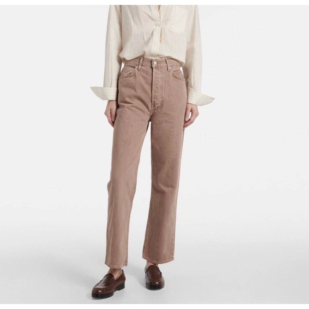 VERONICA BEARD Daniela Ankle High Rise Straight Leg Jeans Tan Sierra Size 28